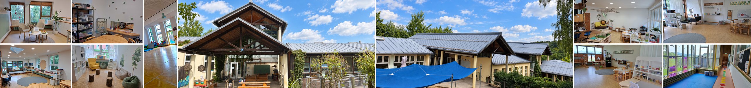 Kita St. Peter: Eingang, Garten und Blick in die Räume